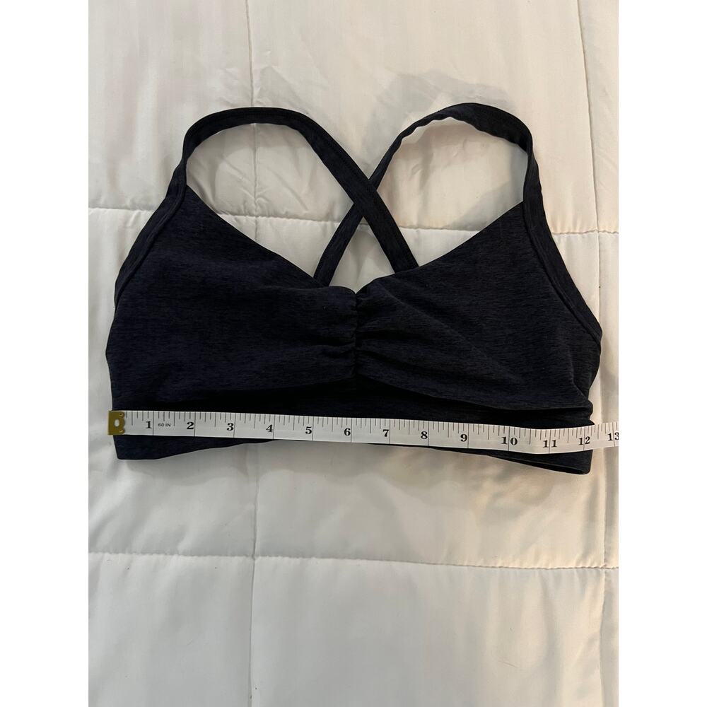 Vuori Elevation Ruched Sports Bra SZ Medium Dark Gray - Picture 4 of 6
